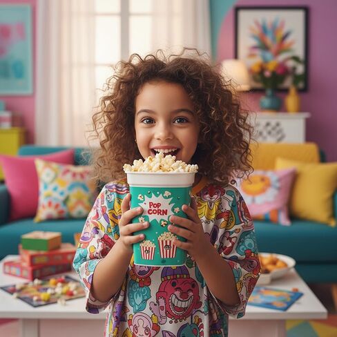 MIX 4 pcs Reusable Plastic Popcorn Containers/Popcorn Bowls Set for Movie Theater Night - Easy to Clean - (BPA Free) (2 Red and 1 Green and 1Yellow Color) in Saudi Arabia