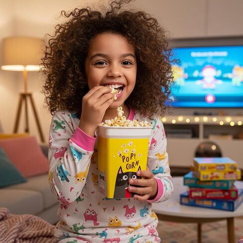 MIX 4 pcs Reusable Plastic Popcorn Containers/Popcorn Bowls Set for Movie Theater Night - Easy to Clean - (BPA Free) (2 Red and 1 Green and 1Yellow Color) in Saudi Arabia