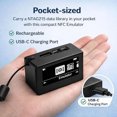 NFC Tag Emulator Compatible with Switch 1 & 2, Stores 3000+ NFC Data Entries, 1.3" Screen, Auto UID Regen & Unlimited Scan for 60+ Switch Games, Rechargeable in Kuwait