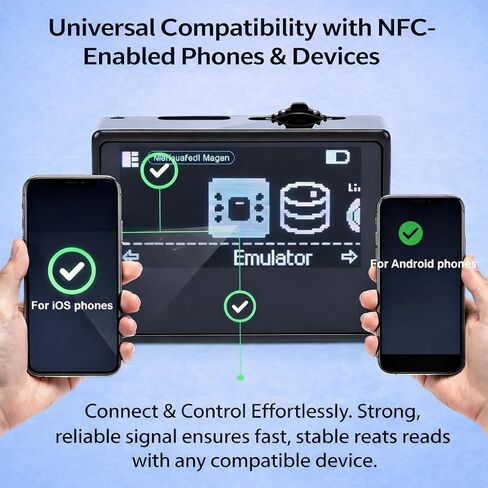 NFC Tag Emulator Compatible with Switch 1 & 2, Stores 3000+ NFC Data Entries, 1.3" Screen, Auto UID Regen & Unlimited Scan for 60+ Switch Games, Rechargeable in Kuwait