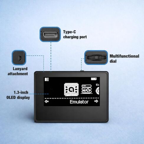 NFC Tag Emulator Compatible with Switch 1 & 2, Stores 3000+ NFC Data Entries, 1.3" Screen, Auto UID Regen & Unlimited Scan for 60+ Switch Games, Rechargeable in Kuwait