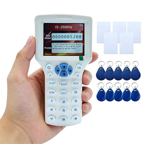 RFID Reader Writer RFID Copier Multi-Frequency RFID Card Reader Smart Card Decoder with Free Software and USB for Access Control Home Security (White) in Saudi Arabia