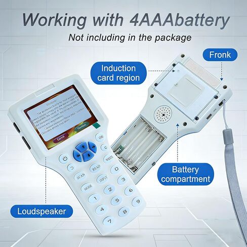 RFID Reader Writer RFID Copier Multi-Frequency RFID Card Reader Smart Card Decoder with Free Software and USB for Access Control Home Security (White) in Saudi Arabia