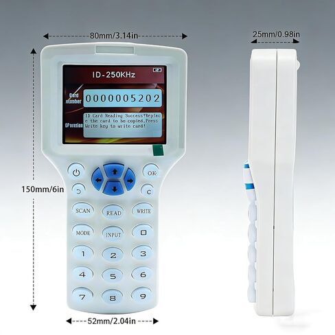 RFID Reader Writer RFID Copier Multi-Frequency RFID Card Reader Smart Card Decoder with Free Software and USB for Access Control Home Security (White) in Saudi Arabia