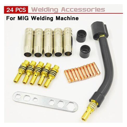 24pcs Welding Torch Pipe Mig Tips Nozzle 15AK Electrode Cups Accessories Fit for Binzel Nozzle in Saudi Arabia