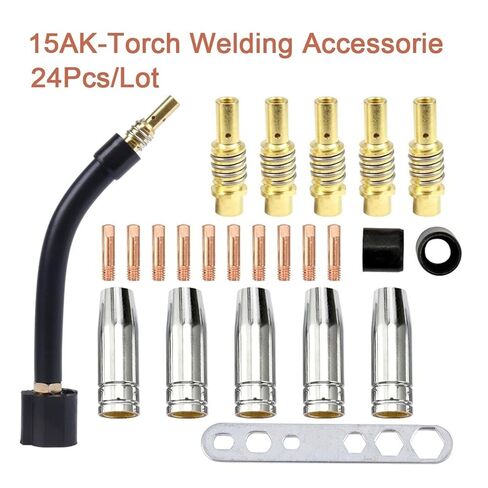 24pcs Welding Torch Pipe Mig Tips Nozzle 15AK Electrode Cups Accessories Fit for Binzel Nozzle in Saudi Arabia