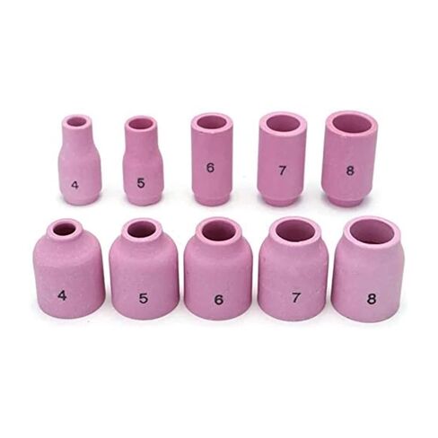 55 قطعة مجموعة ملحقات شعلة اللحام فوهة الألومينا عدسة غاز قصيرة 10 كوب لفوهة أدوات WP-17/18/26 in Kuwait