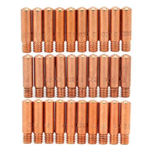 30 قطعة نصائح الاتصال لحام الغاز NozzleTorch حامل 0.6/0.8/0.9 مللي متر صالح لل Tweco Mini 100L MIG لحام فوهة بندقية in Kuwait