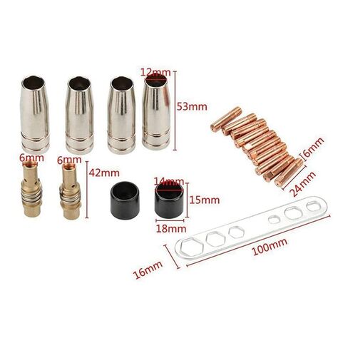 20Pcs Nozzles Contact Tips Holders Consumable Accessory for 15Ak Mb15 Mig Co2 Welding Torch Nozzle in Saudi Arabia