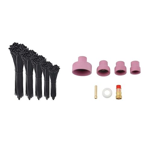 500PCS Cable Ties Black Heavy Duty Zip with Ceramic Nozzle Cups Strainer Mesh Collet Gas Lens Welding Nozzle in Saudi Arabia