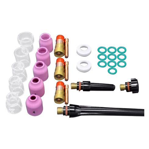 31 قطعة ملحقات شعلة اللحام قصيرة طقم أكواب زجاج عدسة الغاز لفوهة WP-17/18/26 in Kuwait