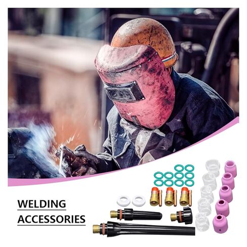 31 قطعة ملحقات شعلة اللحام قصيرة طقم أكواب زجاج عدسة الغاز لفوهة WP-17/18/26 in Kuwait