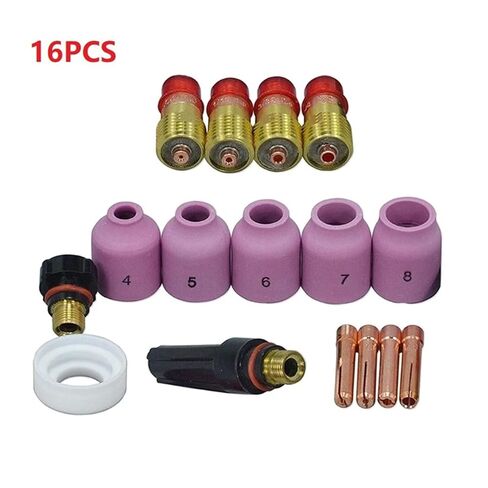 Welding Torch Thick Tube Gas Fixture Kit Chuck Body Nozzle Width WP 17/18/26 TIG. Nozzle in Saudi Arabia