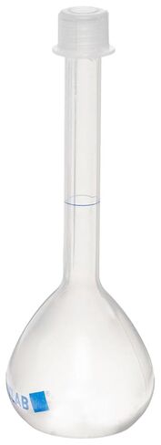 Vitlab Class B Polypropylene Volumetric Flask with PP Screw Cap, 250ml Capacity (Pack of 5) in Saudi Arabia