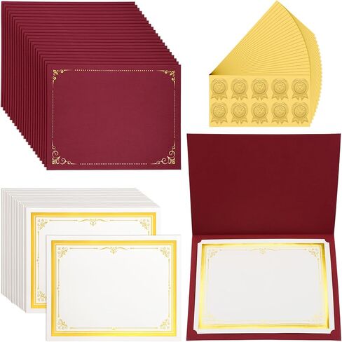 60 Set Certificate Kit Includes 60 Certificate Holders 60 8.5 x 11'' Papers 60 Gold Foil Award Seal Seals, Diploma Cover for Certificates Award (Purple) in Kuwait