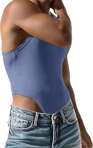 MIZOK للرجال مضلع التخسيس ملابس داخلية Racerback ارتداءها يوتار ضغط قطعة واحدة ملابس تحتية للمصارعة كوبالت أزرق S in Saudi Arabia