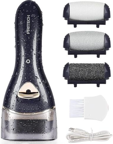 Electric Feet Callus Removers Rechargeable, Portable Electronic Foot File Pedicure Tools, Electric Callus Remover Kit, Professional Pedi Feet Care for Dead, Hard Cracked Dry Skin Ideal Gift (Black) in Kuwait