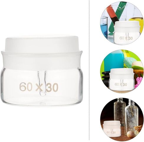 2 قطعة زجاجات وزن زجاجية مجموعة 60 × 30 مم حامل عينات مختبرية منخفضة عالية الشكل مع أغطية لمهام الوزن التجريبية والعلمية in Kuwait