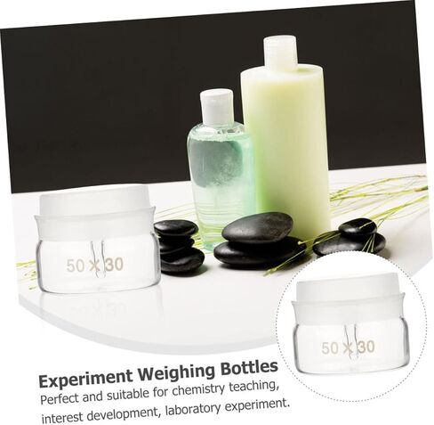 3pcs Glass Weighing Bottles Set Low High Form Borosilicate Lab Containers with Lid for Accurate Weighing Laboratories and Research Institutes in Saudi Arabia