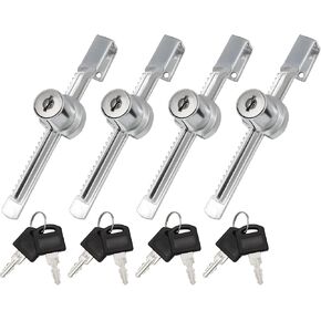 4 قطع من قفل الباب الزجاجي المنزلق، شاشة عرض أمان بقفل بسقاطة مطلية بالكروم، شاشة عرض ذات مفاتيح على حد سواء لحالات العرض in Kuwait