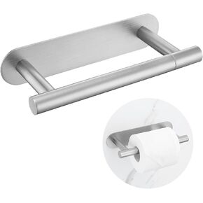 2 Pieces Self Adhesive Brushed Nickel Toilet Paper Holder, Commercial Toilet Paper Dispenser Toilet Roll Holder, Double Base Paper Towel Holder Wall Mount No Drilling for Bathroom, Kitchen in Kuwait