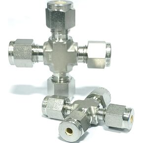 1/16" 1/8" 1/4" 3/8" 3mm Tube OD Compression Union Cross 4 Ways SUS316L Stainless Steel Pipe Fitting Connector Coupler Adapter(1l16Inch) in Saudi Arabia
