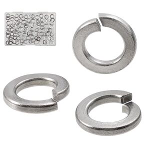 100 قطعة #10 غسالة بقفل مقسم، غسالة بقفل زنبركي 18-8 (304) من الفولاذ المقاوم للصدأ، فضي (100، فضي، #10) in Kuwait