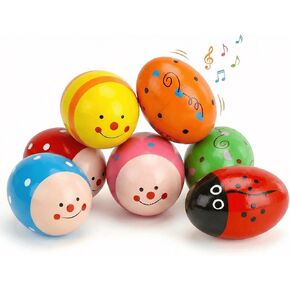 7 Pcs Easter Egg Shakers Musical Maracas for Kids - Non-Toxic Percussion Rhythm Toys, Colorful Plastic Eggs for Easter Basket Stuffers, Party Favors, Toddler Sensory Music Learning Gifts in Kuwait