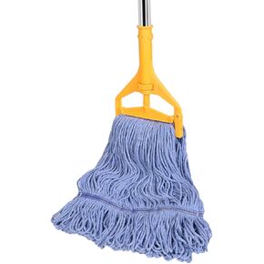 ممسحة تجارية، مقبض 63 بوصة، ممسحة صناعية شديدة التحمل، ممسحة مبللة ذات نهاية حلقات لتنظيف الأرضيات في المستودعات، ورشة العمل، المرآب، المكتب، المنزل، سطح السفينة (رأس ممسحة واحدة) in Kuwait
