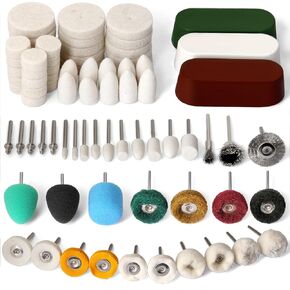 78PCS Buffing Wheel for Dremel Polishing Kit, HOMEIDOL 1/8" Shank Polishing Buffing Wheel for Dremel Tool Accessories with Buffing Compound, Abrasive Wheel Buffing Polishing Wire Brush Polishing Bits in Kuwait