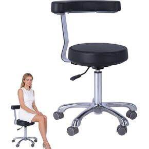 Dental Chair, Medical Stool Dental Assistant Chair with 360 Degree Rotation Armrest PU Leather, Height Adjustable Rolling Stool Up to 330 Pounds for Lab Salon Home Doctor (Without Foot Rest) in Kuwait