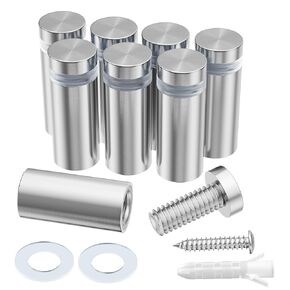 8 قطع من مسامير وضع اللافتات مقاس 1/2 بوصة × 1 بوصة، من الفولاذ المقاوم للصدأ، مسمار إعلاني مثبت على الحائط من الزجاج لتعليق إطار الصورة الأكريليك in Kuwait