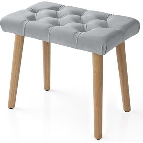 AKLOT Velvet Upholstered Piano Bench: Rubberwood Legs with 300-Pound Load Capacity, Ergonomically Set Seat Height, Easy Assembly, Purpose Keyboard Stool for Vanity, Bedroom & Living Room (Dark Blue) in Kuwait