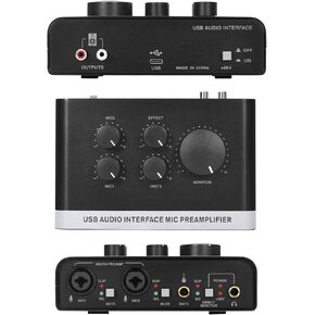 USB Audio Interface with 2X XLR/TRS Inputs, Phantom Power, USB-A/C Connectivity Perfect for Recording, Live Streaming, Podcasting Home Studio Use by Musicians Content Creators(OS3) in Saudi Arabia