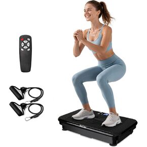 لوحة اهتزاز للتصريف اللمفاوي وتمارين الجسم بالكامل - آلة تمرين منزلية لفقدان الوزن وتقوية العضلات للرجال والنساء، منصة لياقة بدنية بسعة 400 رطل in Kuwait