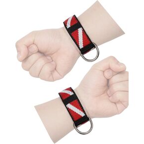 2 PCS Wrist Strap for Scuba Diving, Adjustable Wrist Strap with Stainless Steel D Ring,Snorkelers Wrist Lanyard for Flashlights, Cameras, Compass, Dive Slates in Kuwait