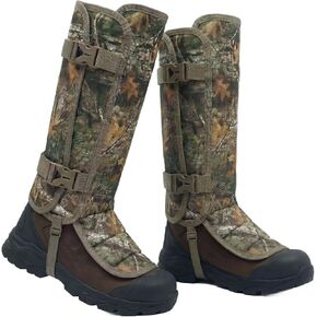 LOOGU Snake Gaiters, Waterproof Oxford Leg Guards with 12 Individual PE Boards, Curved Upper, Reinforced Instep Strap, Adjustable Double Buckles, Camo for Hunting Hiking Trekking in Kuwait