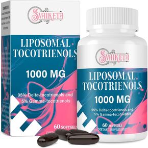 ليبوسومال توكوترينول 1000 مجم - مكمل فيتامين هـ توكوترينول عالي الامتصاص مع 95% دلتا و5% جاما - 60 كبسولة هلامية in Kuwait