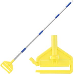 مقبض ممسحة تجارية شديدة التحمل - عصا ممسحة صناعية بطول 58 بوصة مع حامل بديل لرأس الممسحة الرطبة لتنظيف الأرضيات الاحترافية والصناعية، أصفر in Kuwait