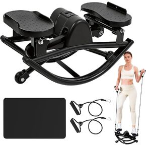 Rock Stepper - Steppers for Exercise at Home, Portable Stepper Side to Side with Digital Display & Resistance Bands, 330 LBS Capacity Full Body Workout Low-Impact Knee-Friendly 3D Stair Stepper in Kuwait
