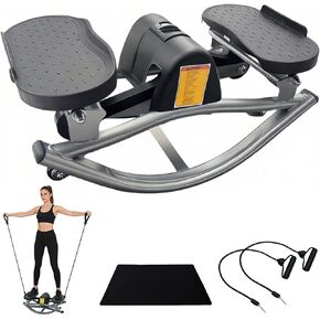 Rocking Steppers for Exercise at Home,Portable Step Rocker Side to Side at Home,3D Motion Stair Stepper with Resistance Bands for Full Body Workout& Low for Apartment and Dormitory in Saudi Arabia