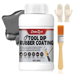 10.5 Oz 10.5 Oz Rubber Dip for Tools, Liquid Rubber dip, Tool Handle Dip Coating Wear-Resistant and Non-Slip Easily Peelable for Tools DIY Craft Temporary Protection, Grey in Kuwait