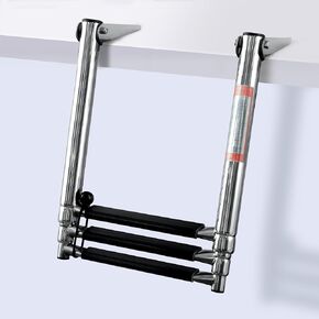Boat Ladder,Stainless Steel Telescoping Folding Heavy Duty Pontoon Swim Boarding Ladder for Outboards,Yacht,Marine Fishing Boat in Kuwait