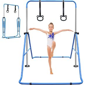 Expandable Gymnastics Bars Kids Junior Kip Training Bars Equipment for Home, Folding Height Adjustable Horizontal Bars for 3-7 Years Old in Saudi Arabia
