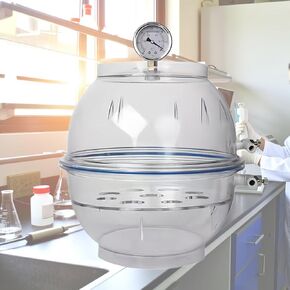 Laboratory Dessicator, Vacuum Desiccator with Double Valve Design, Negative Pressure Gauge & Partition Plate Included, Easy to Operate, for Drying Various Substances in The Laboratory in Kuwait
