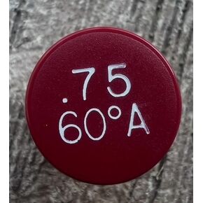 Oil Burner Nozzle, .75 60 A, Hollow Spray Red Cap .75 60A Oil Nozzle .75 Gallons per minute with a hollow 60 degree Spray in Kuwait