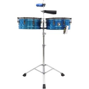 مجموعة 5d2 مقاس 14 بوصة و15 بوصة من الكروم الأزرق - مع حامل قابل للتعديل، وجرس البقر والمفتاح - براميل الطبول ذات الإيقاع اللاتيني in Kuwait