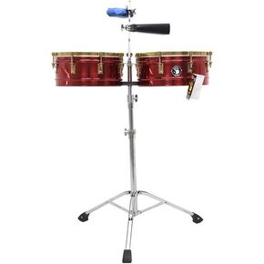 مجموعة 5d2 14 بوصة و15 بوصة من الكروم الأحمر - مع حامل قابل للتعديل، وجرس البقر والمفتاح - براميل الطبول ذات الإيقاع اللاتيني in Kuwait