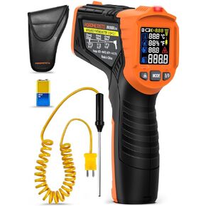 4 في 1 مسدس درجة الحرارة POROMETISTO 4 أنواع من إعدادات التنبيه، -58-1472 درجة فهرنهايت قياس درجة الحرارة بالأشعة تحت الحمراء/درجة الحرارة المحيطة ومقاييس الحرارة بالأشعة تحت الحمراء، مسدس ميزان حرارة ليزر صناعي مع مسبار من النوع K in Kuwait