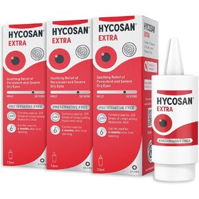 قطرات العين الإضافية من HYC0SAN مع حمض الهيالورونيك لعلاج وتخفيف جفاف العين الشديد 7.5 مل - 3 عبوات in Kuwait